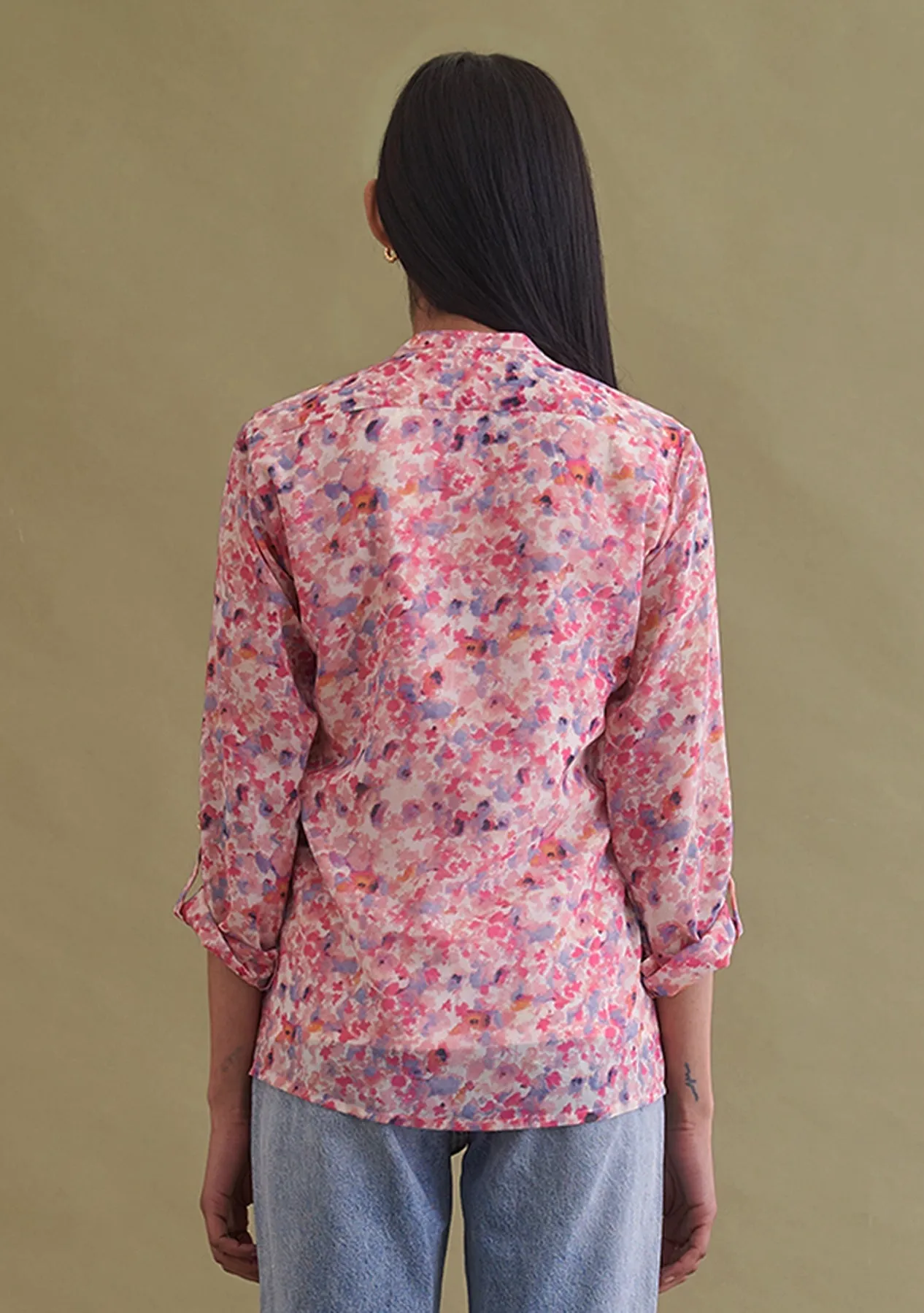 Floral Printed Multicolor Women's Shirt