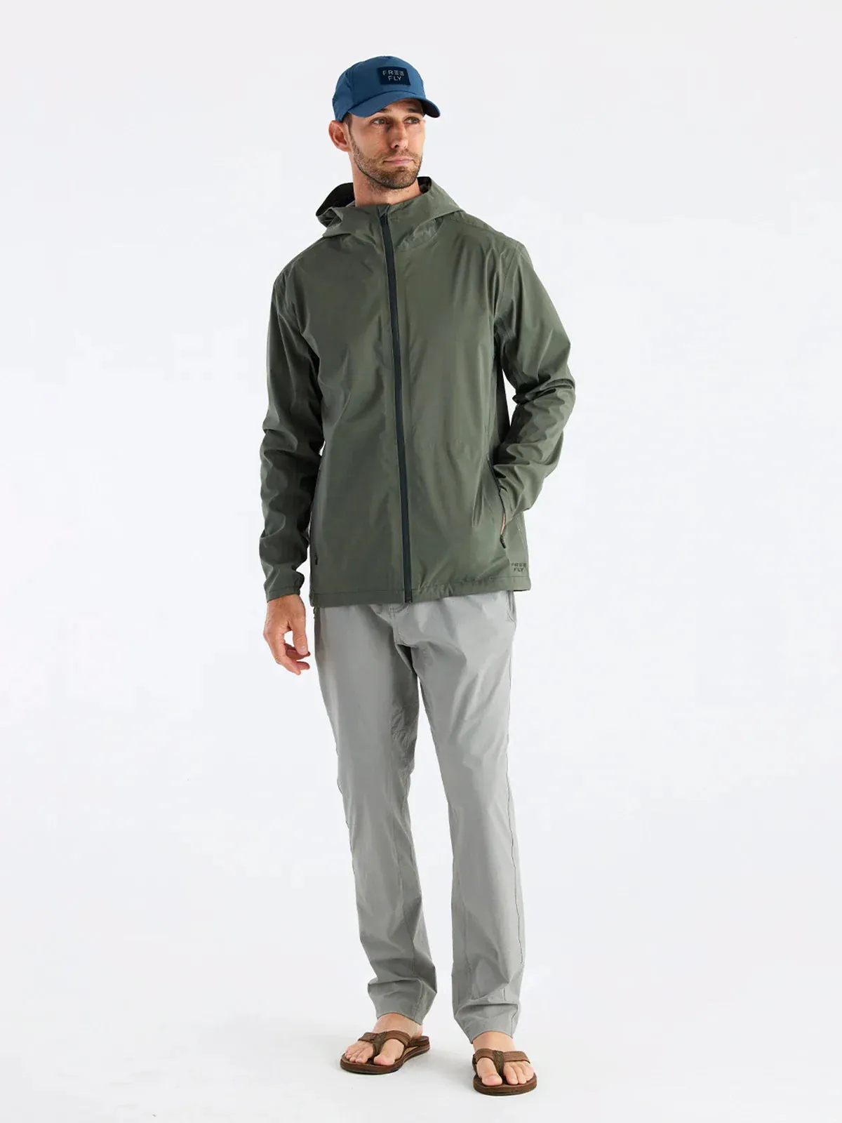 Free Fly Men's Cloudshield Rain Jacket in Dark Olive