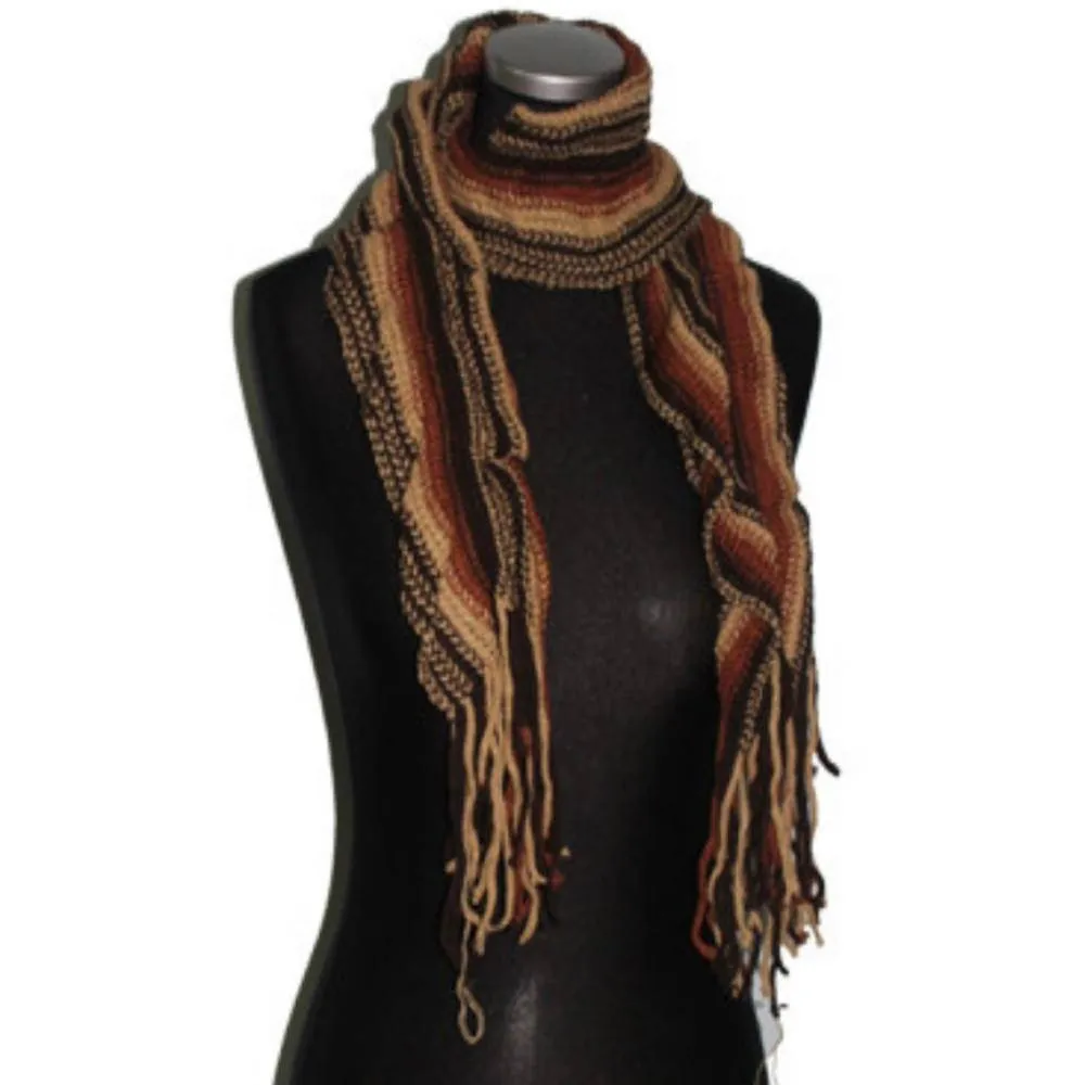 Fringe Muffler - Brown