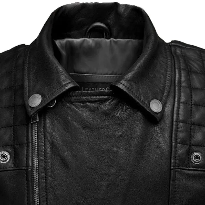 Genuine New Style Trending Ironwood Black Biker Leather Jacket