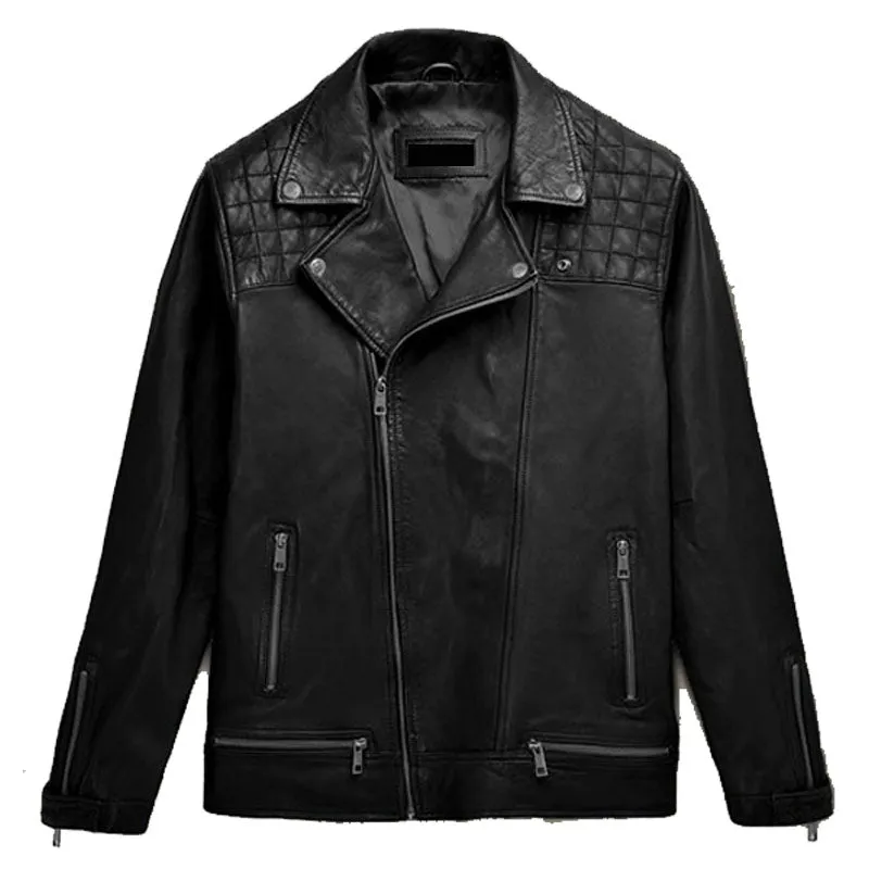 Genuine New Style Trending Ironwood Black Biker Leather Jacket