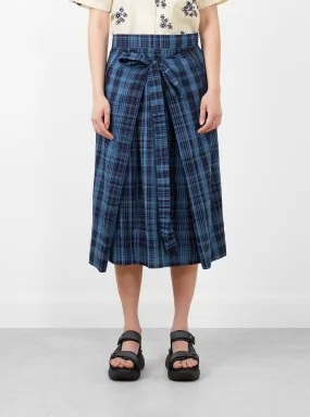 George Skirt Indigo Check