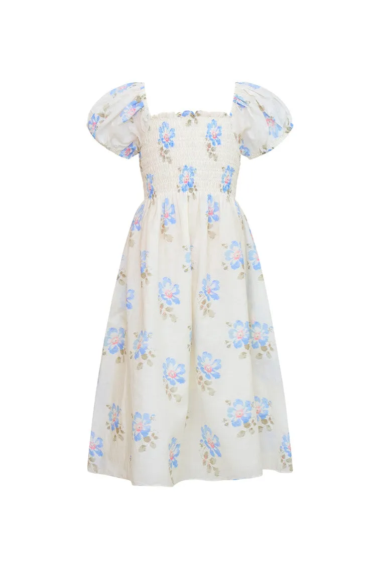 Girls Gambine Blue Floral Dress