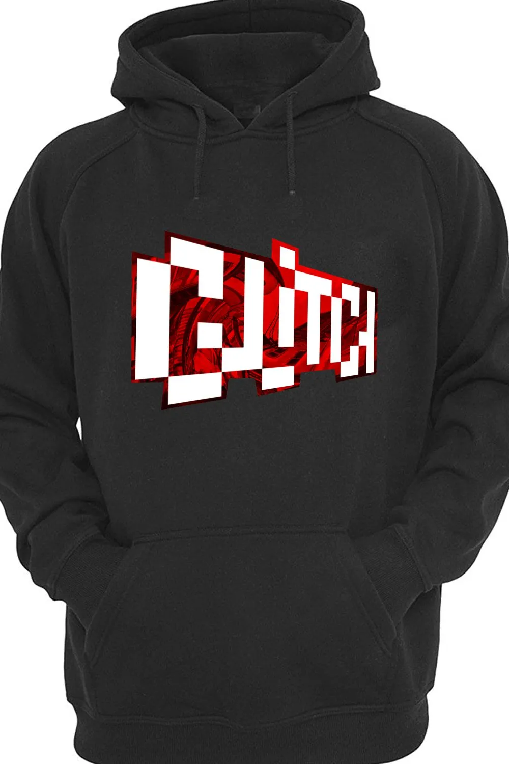 Glitch 3D Printed Black All Weather Hoodie