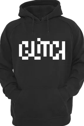 Glitch Logo Printed Black All Weather Hoodie