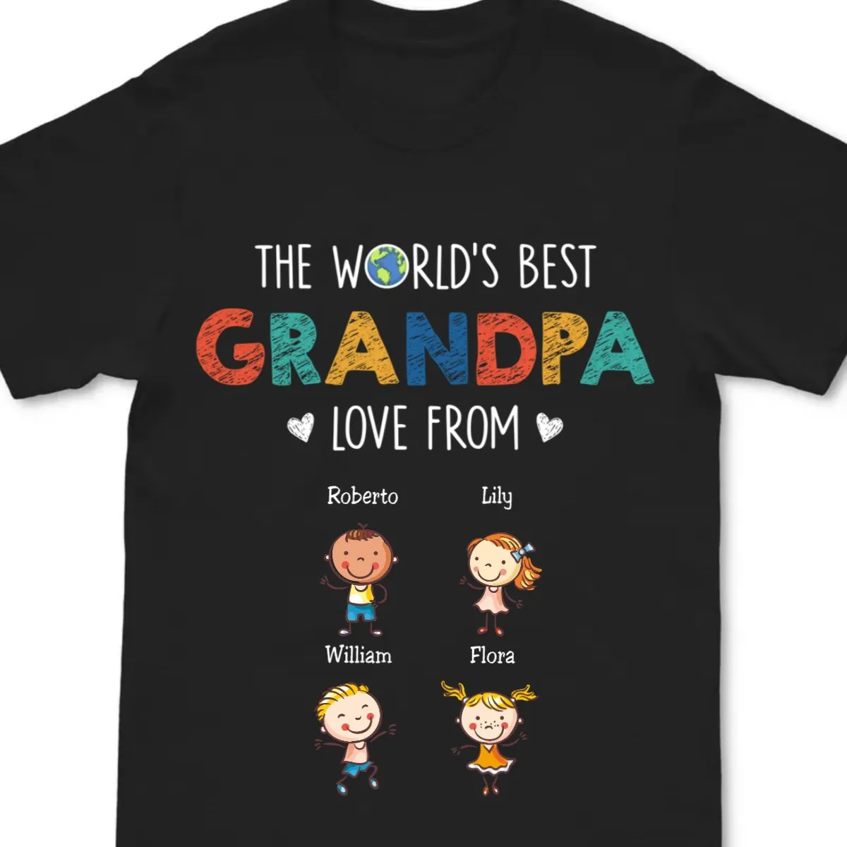 Grandpa - The World's Best Grandpa Love From - Personalized Unisex T-Shirt (LH)