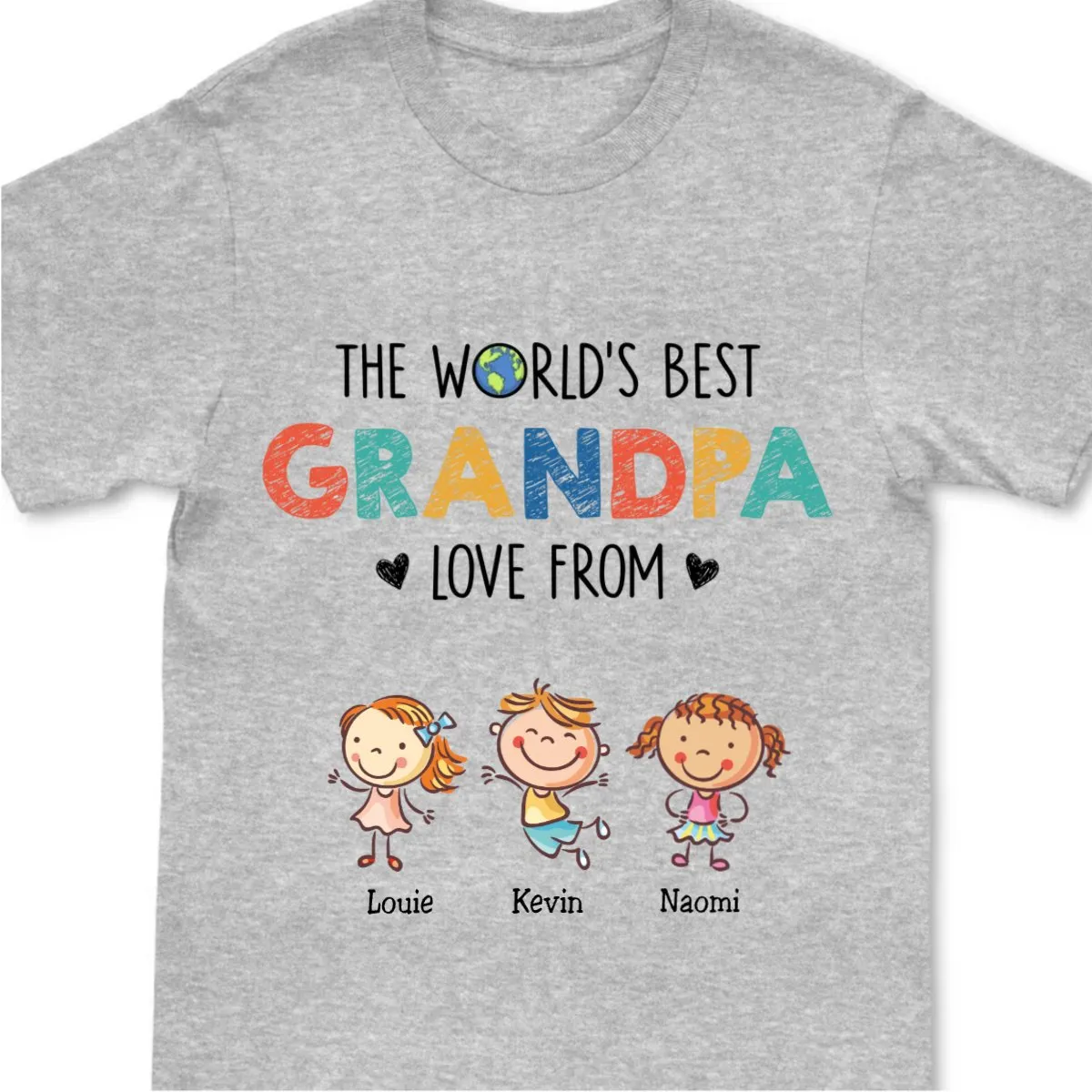 Grandpa - The World's Best Grandpa Love From - Personalized Unisex T-Shirt (LH)