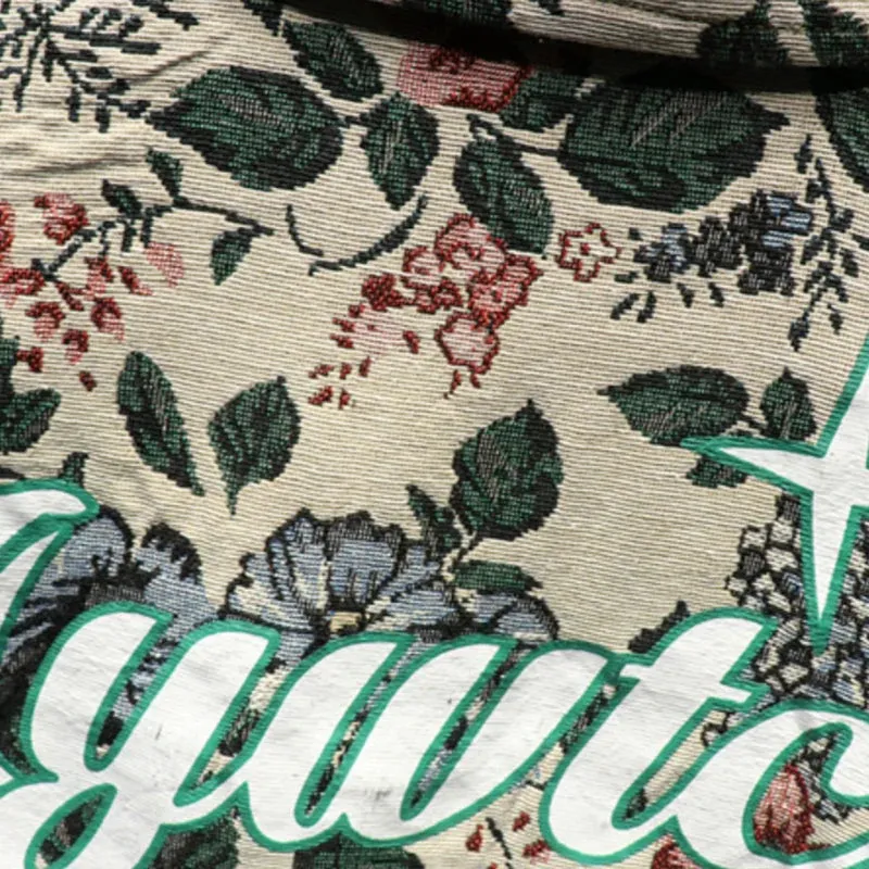 Green Letter Flower Jacquard Jacket