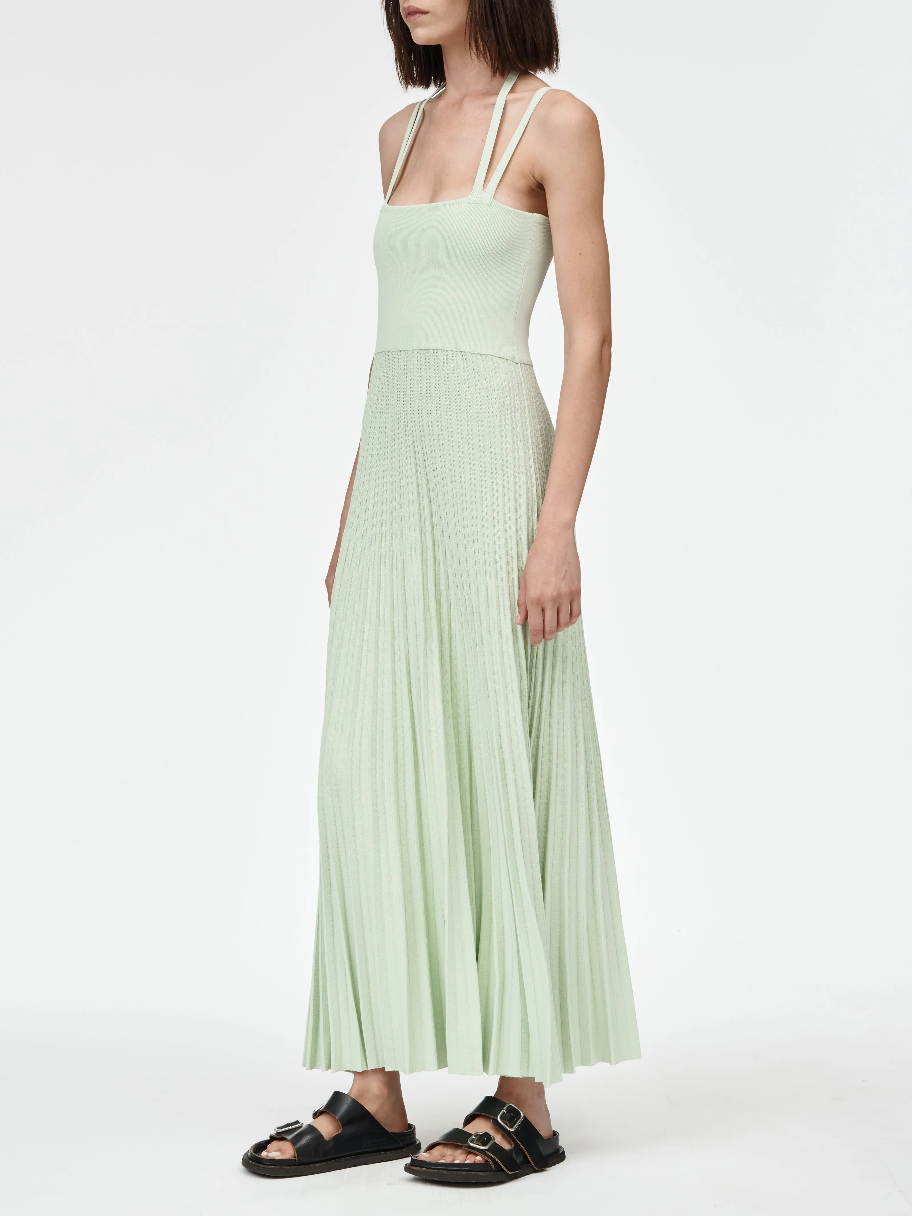 Halter Neck Dress in Aegean Green