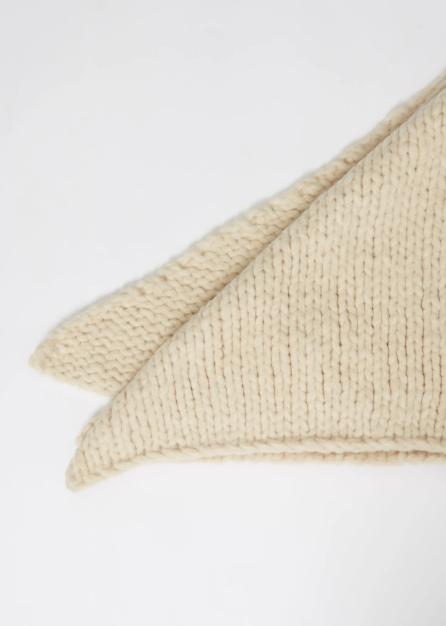 Handknit Bias Scarf — Alabaster