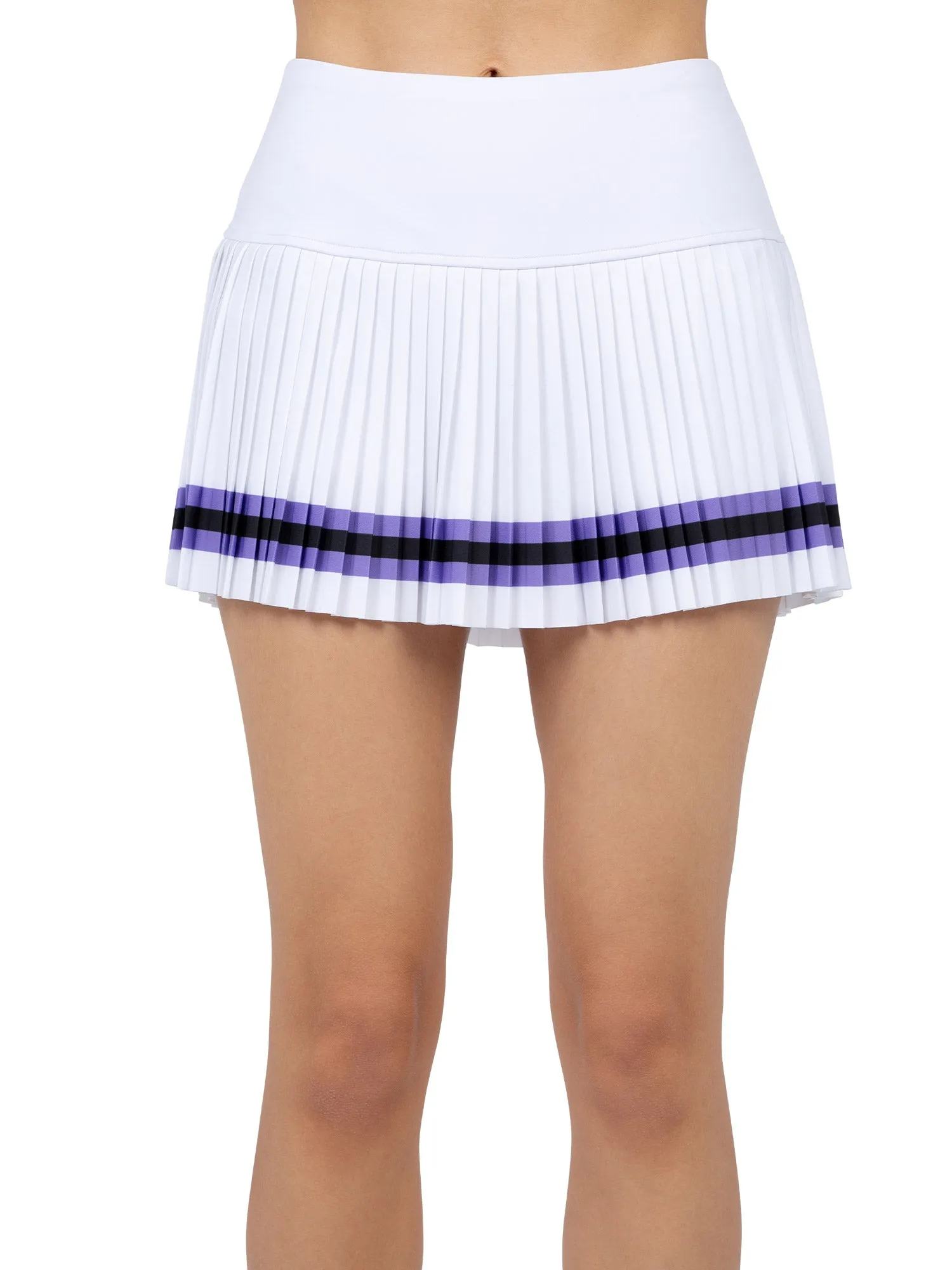 Harper Pleated 13 1/2" Skirt - White/Lavender Combo