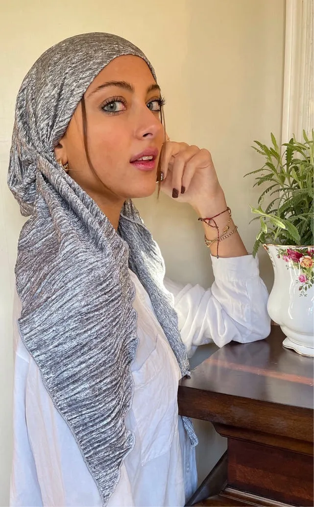 Head Cover For Women | Long Tie Back Hat To Conceal Hair Silver Fitted Pre Tied Head Covering Head Wrap Scarf For Women