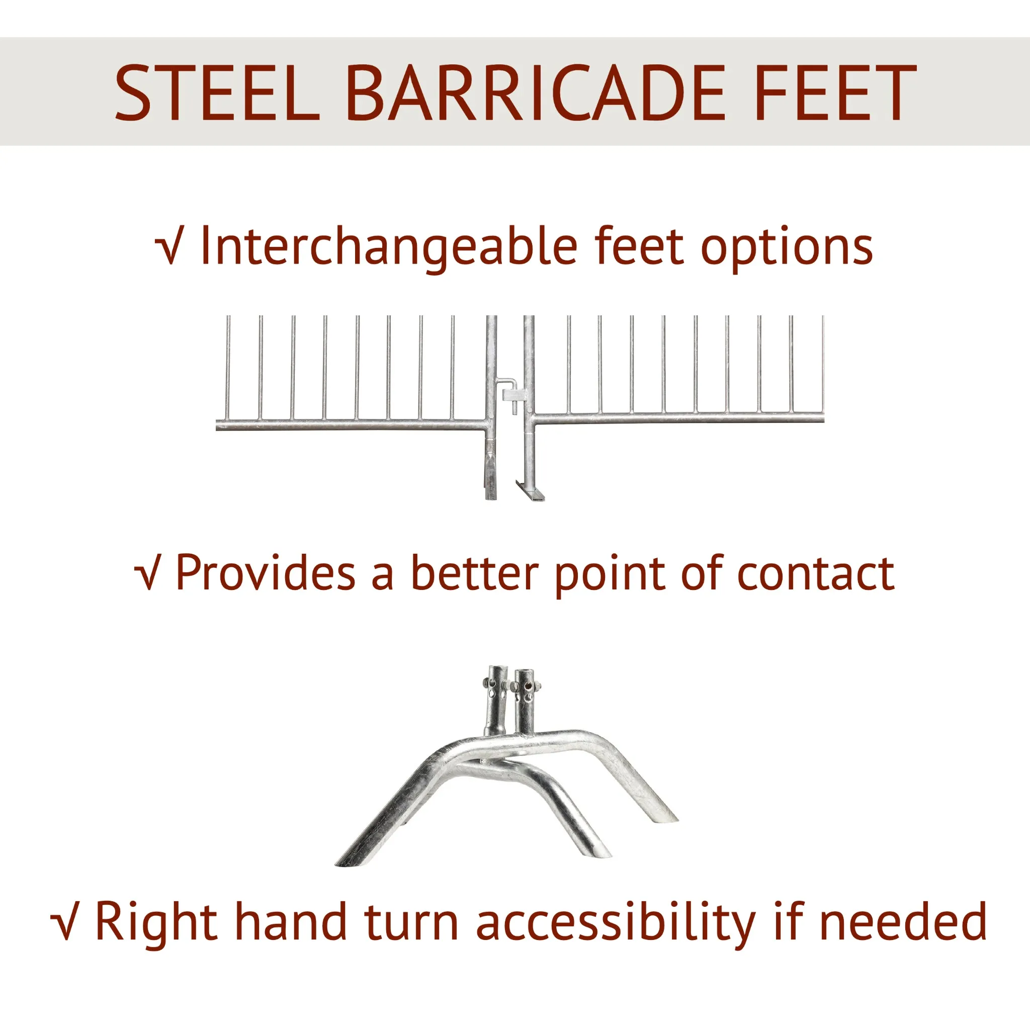 Heavy Duty Interlocking Steel Barricade, 8.5 Ft. - Angry Bull Barricades