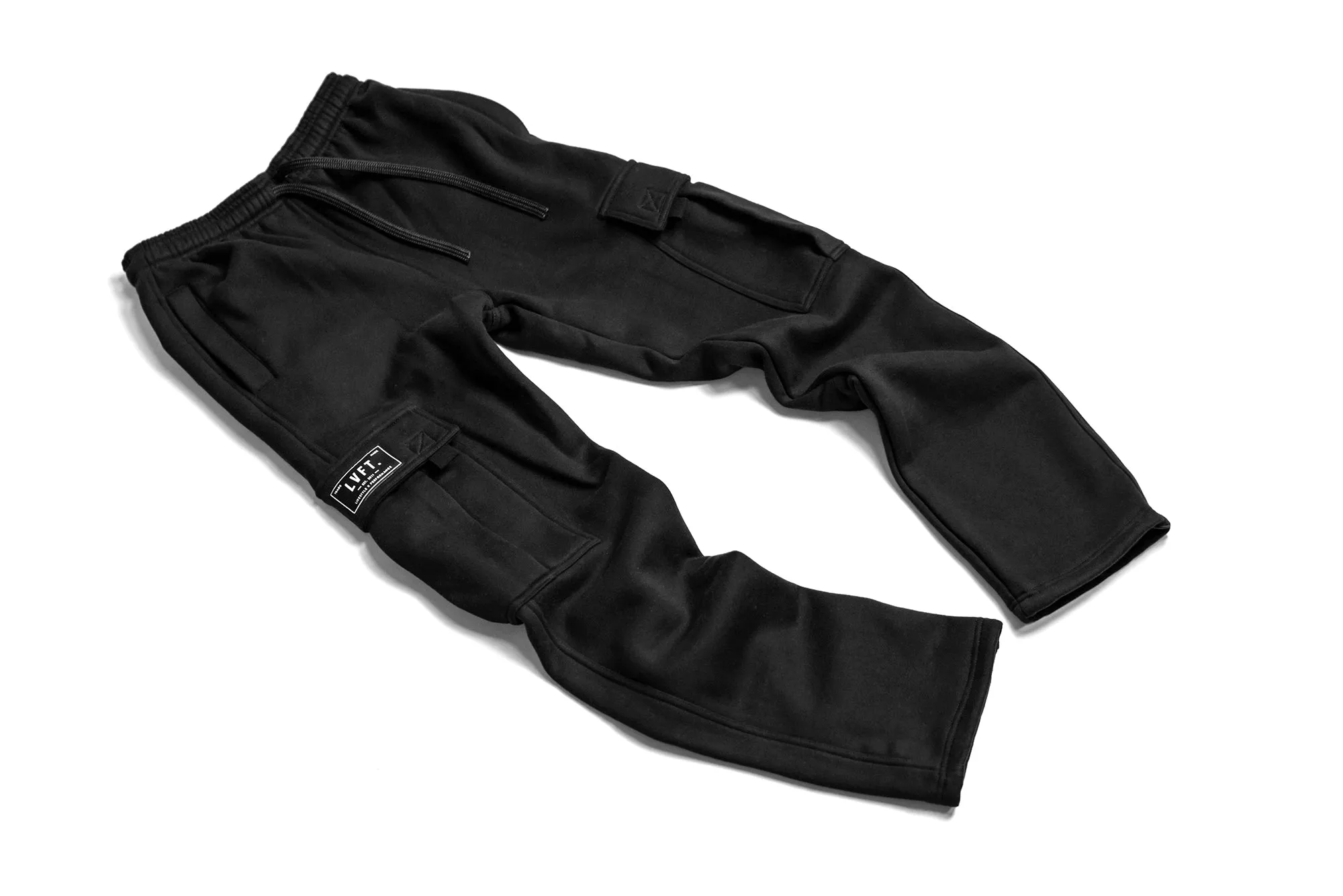 Heavy Fleece Cargo Pants - Black