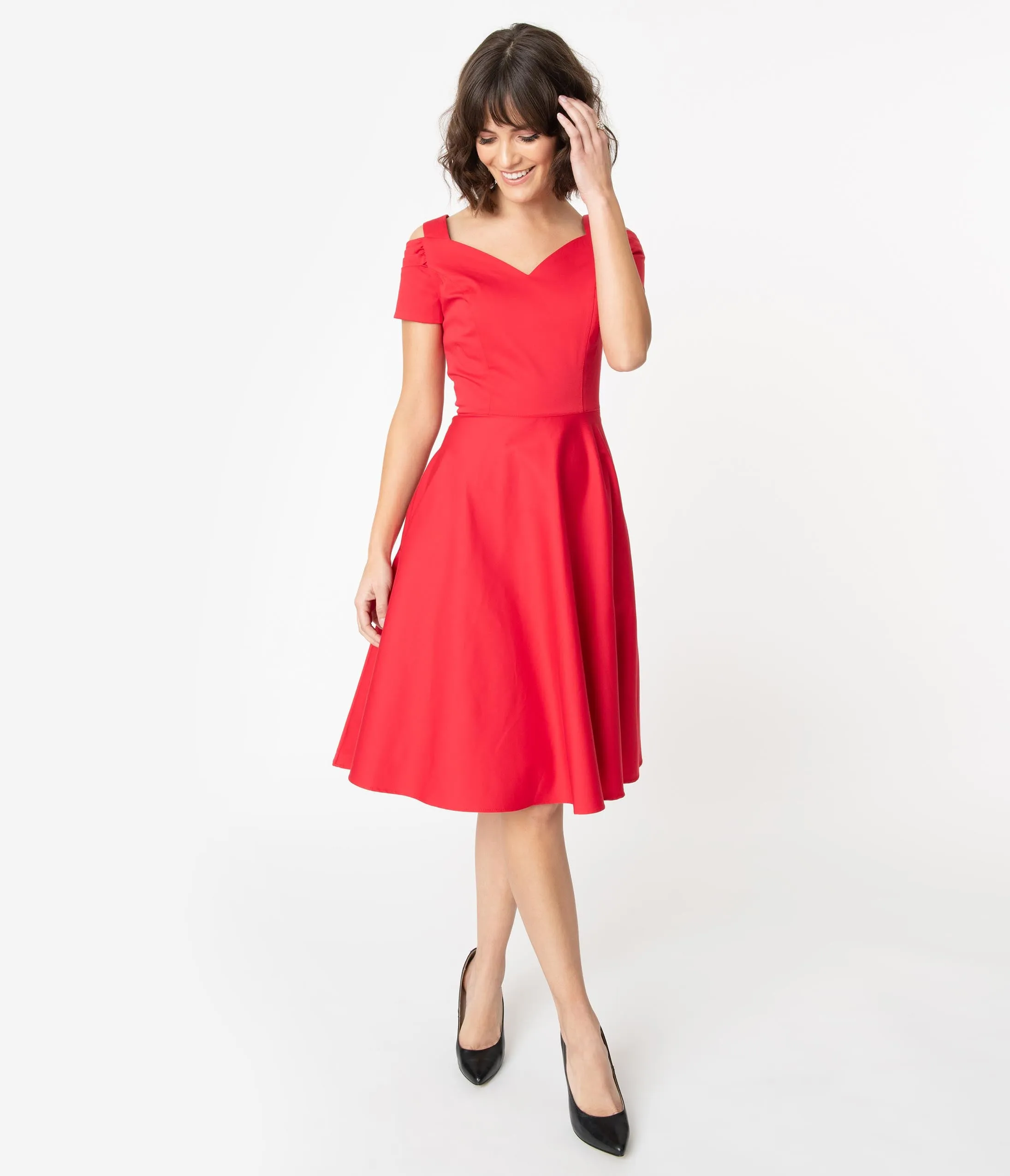 Hell Bunny 1950s Red Helen Swing Dress