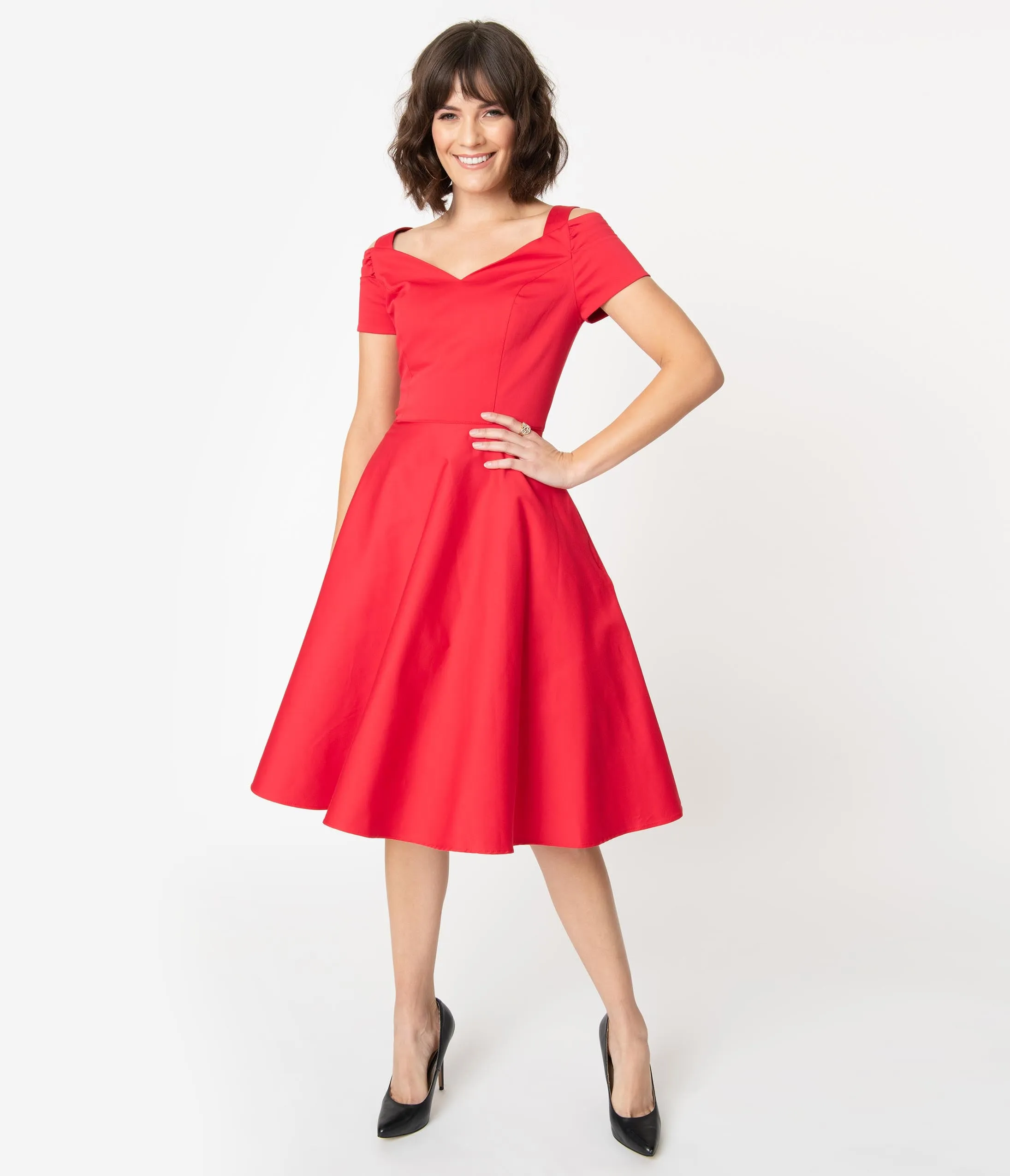 Hell Bunny 1950s Red Helen Swing Dress