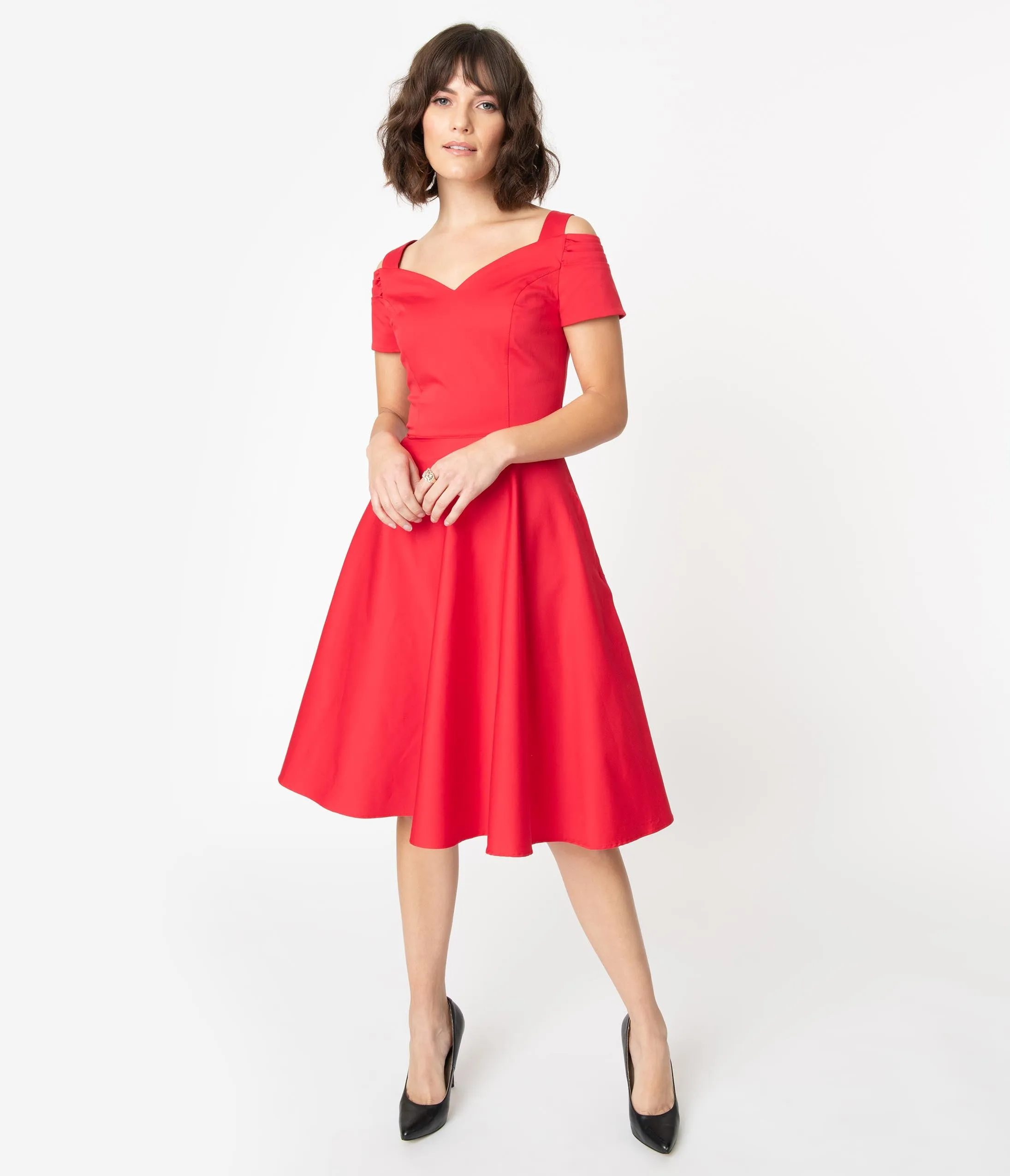 Hell Bunny 1950s Red Helen Swing Dress