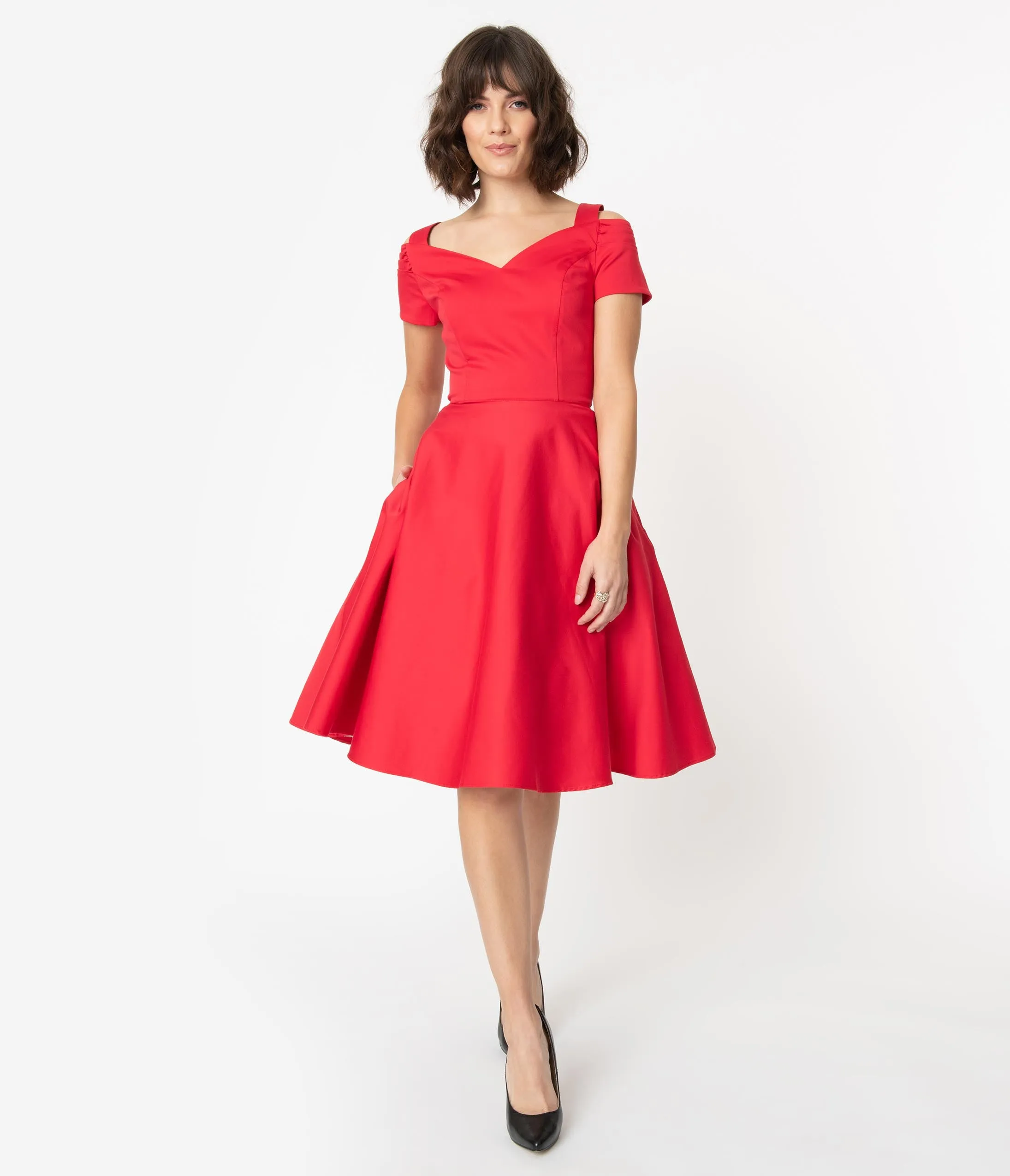 Hell Bunny 1950s Red Helen Swing Dress