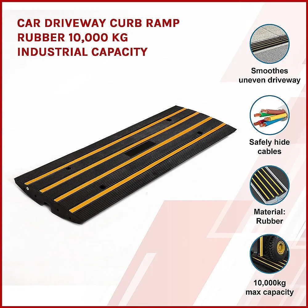 High-Visibility Rubber Curb Ramp 10,000kg Capacity