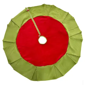 Holiday Red/Green Solid Velvet Tree Skirt 60"D