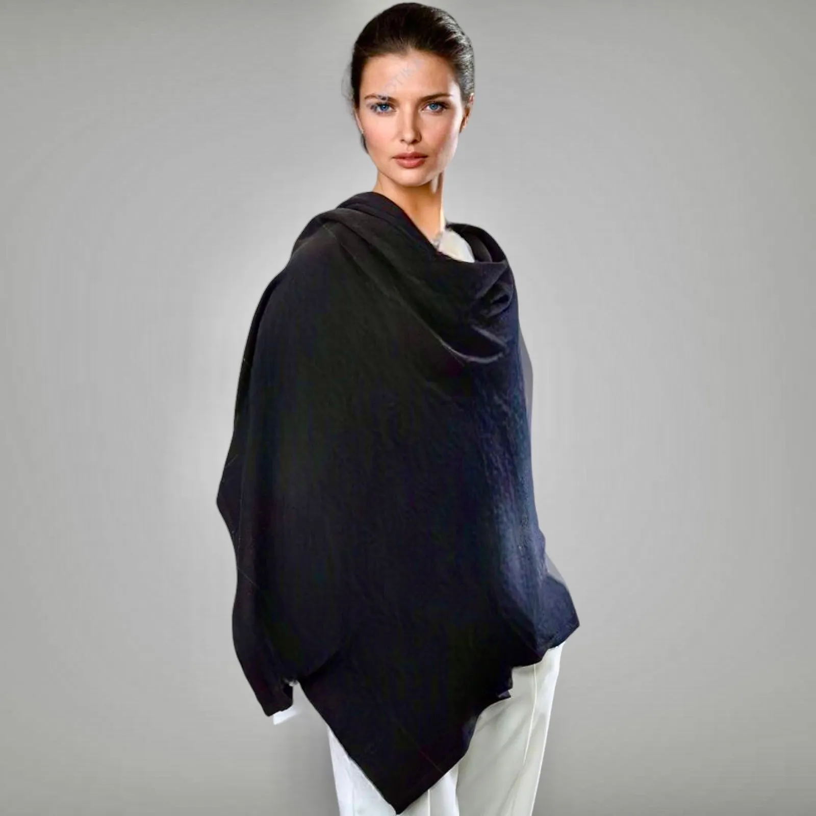 Julian knitted Pure cashmere scarf/ shawl/ Travel wrap-Colours available-Extra Large