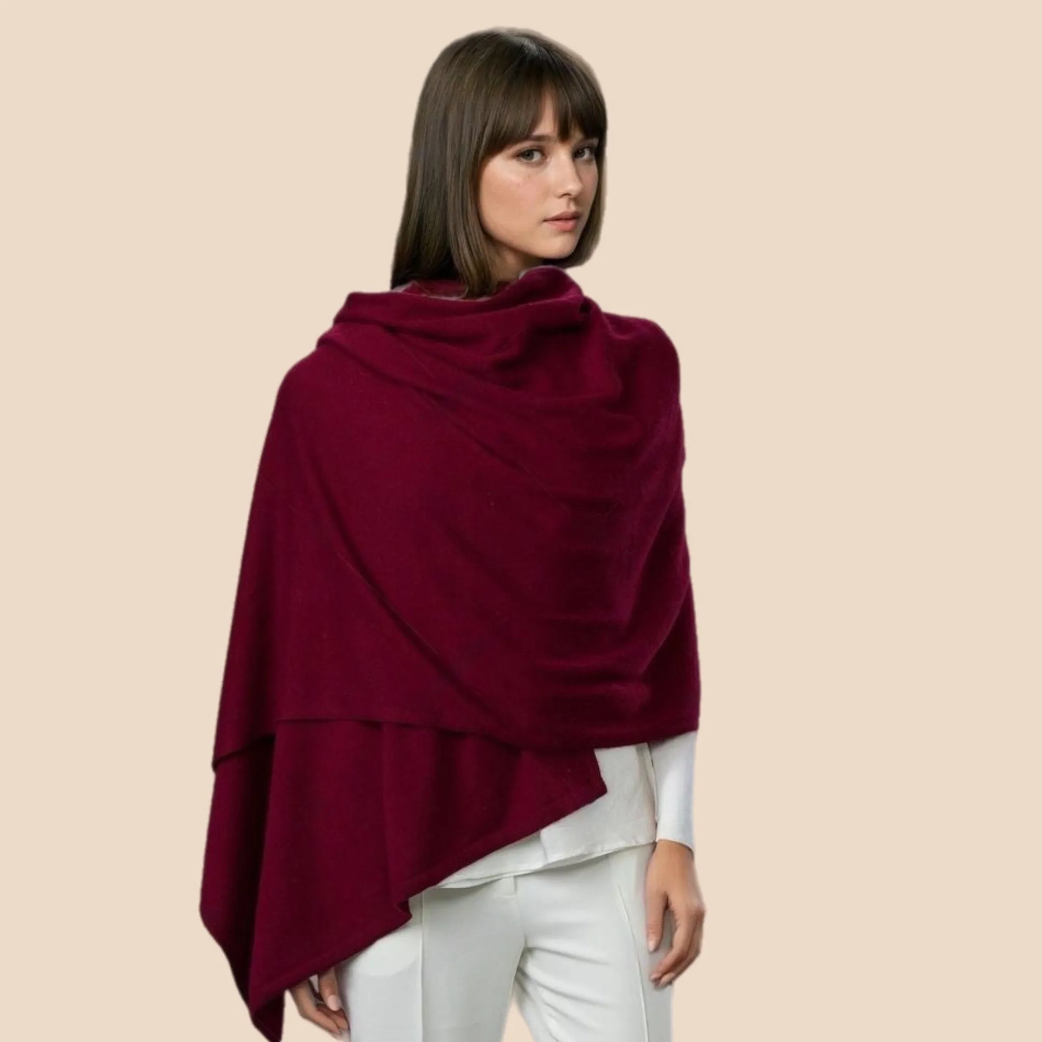 Julian knitted Pure cashmere scarf/ shawl/ Travel wrap-Colours available-Extra Large