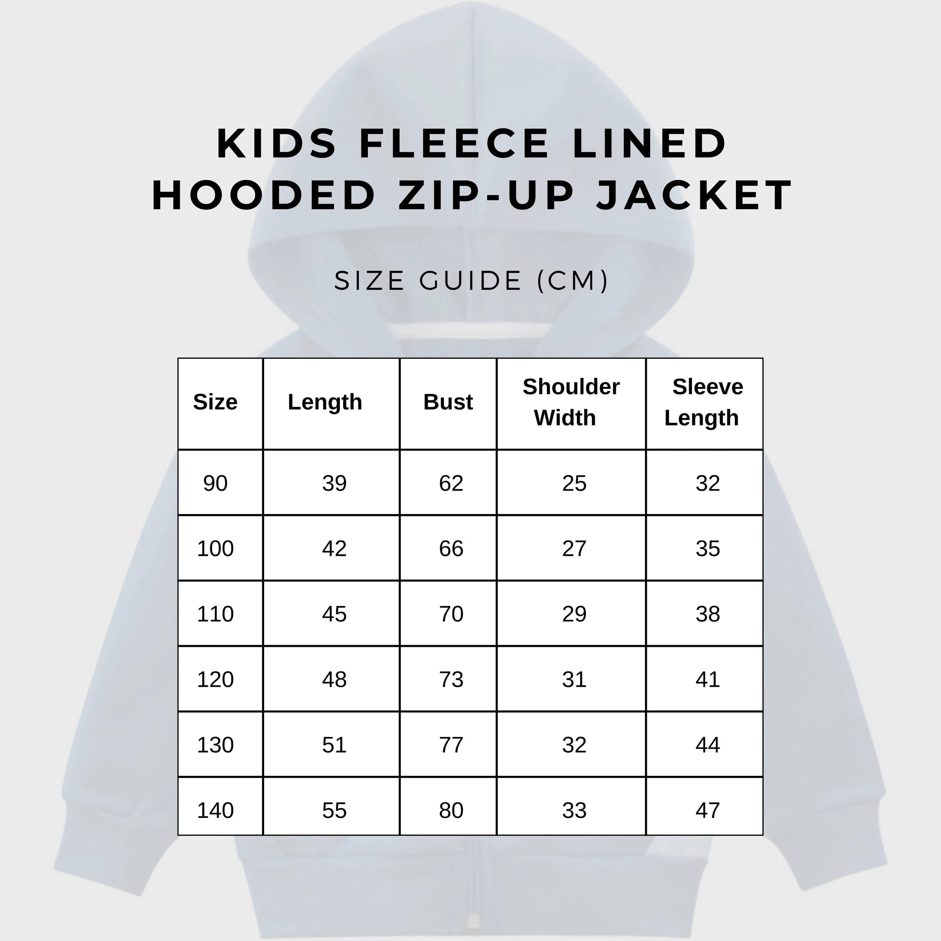 Kids Fleece Lined Hooded Zip-Up Jacket