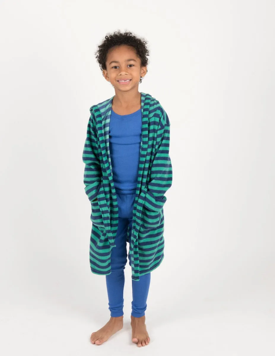 Kids Fleece Stripes Hooded Robe