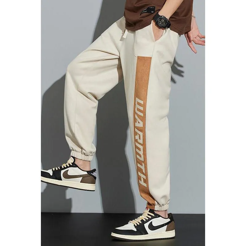 Knitted Casual Tapered Loose Fit Suede Sweatpant