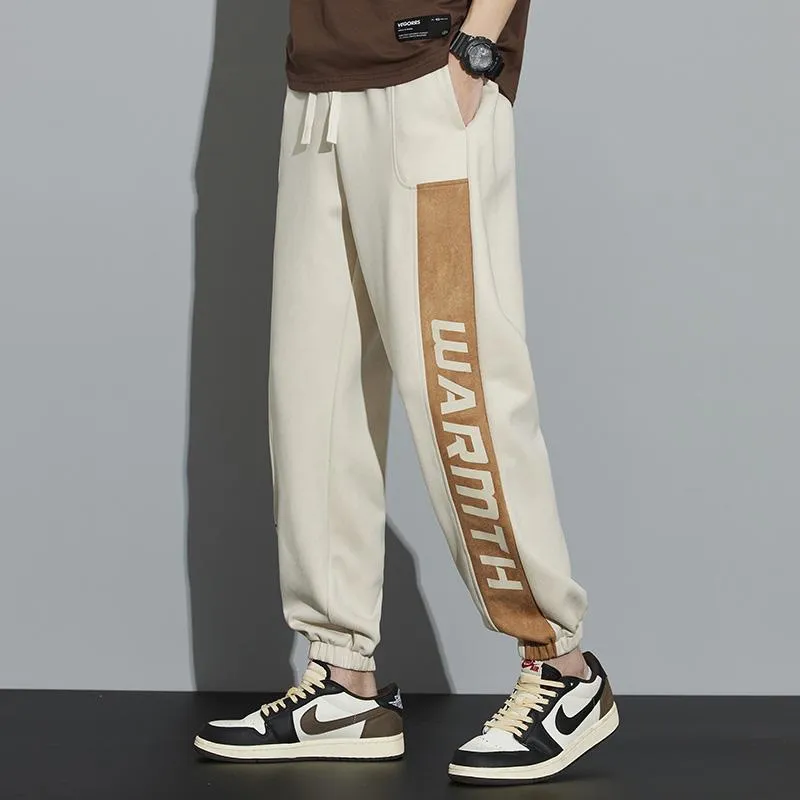 Knitted Casual Tapered Loose Fit Suede Sweatpant