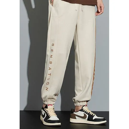 Knitted Casual Tapered Loose Fit Suede Sweatpant