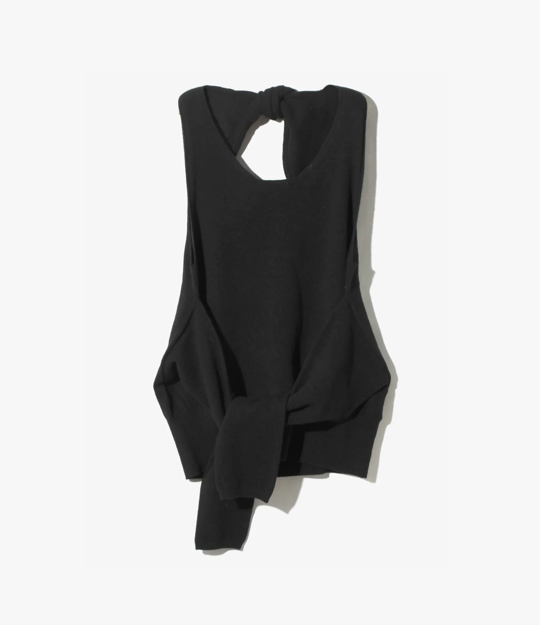 Knot Tank Top – Black Boiled Wool