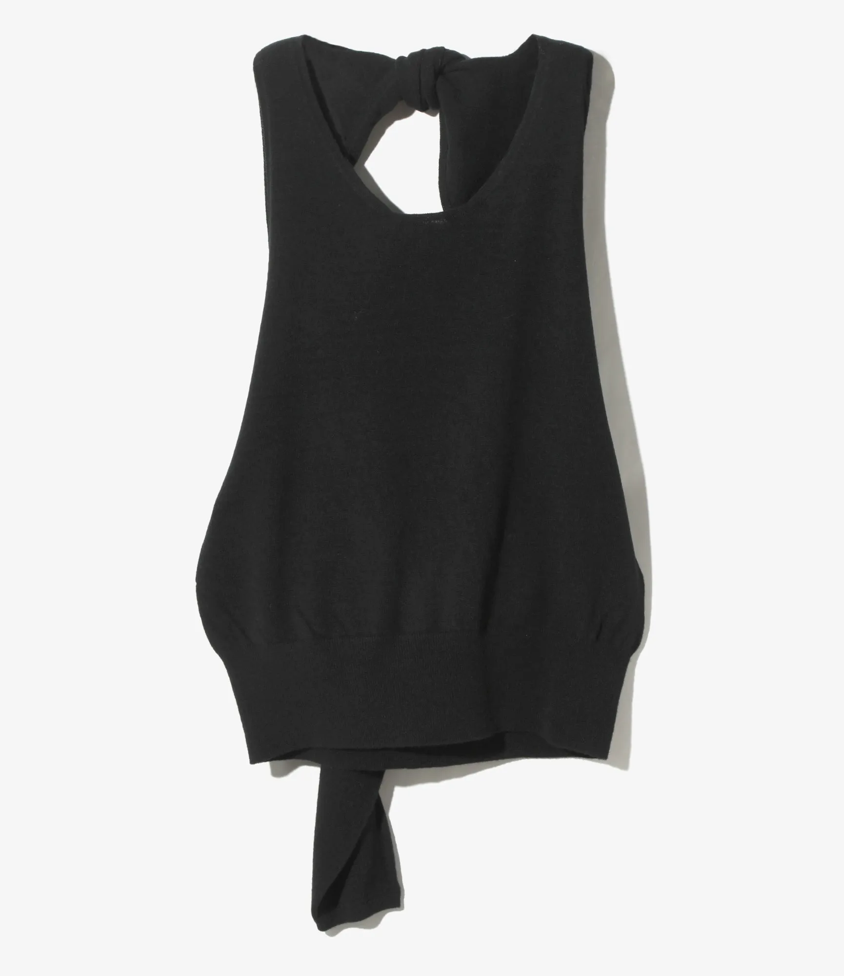 Knot Tank Top – Black Boiled Wool