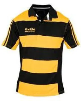 KOOGA HOOPED TEAMWEAR MATCH/TRAINING RUGBY SHIRT BLACK/GOLD