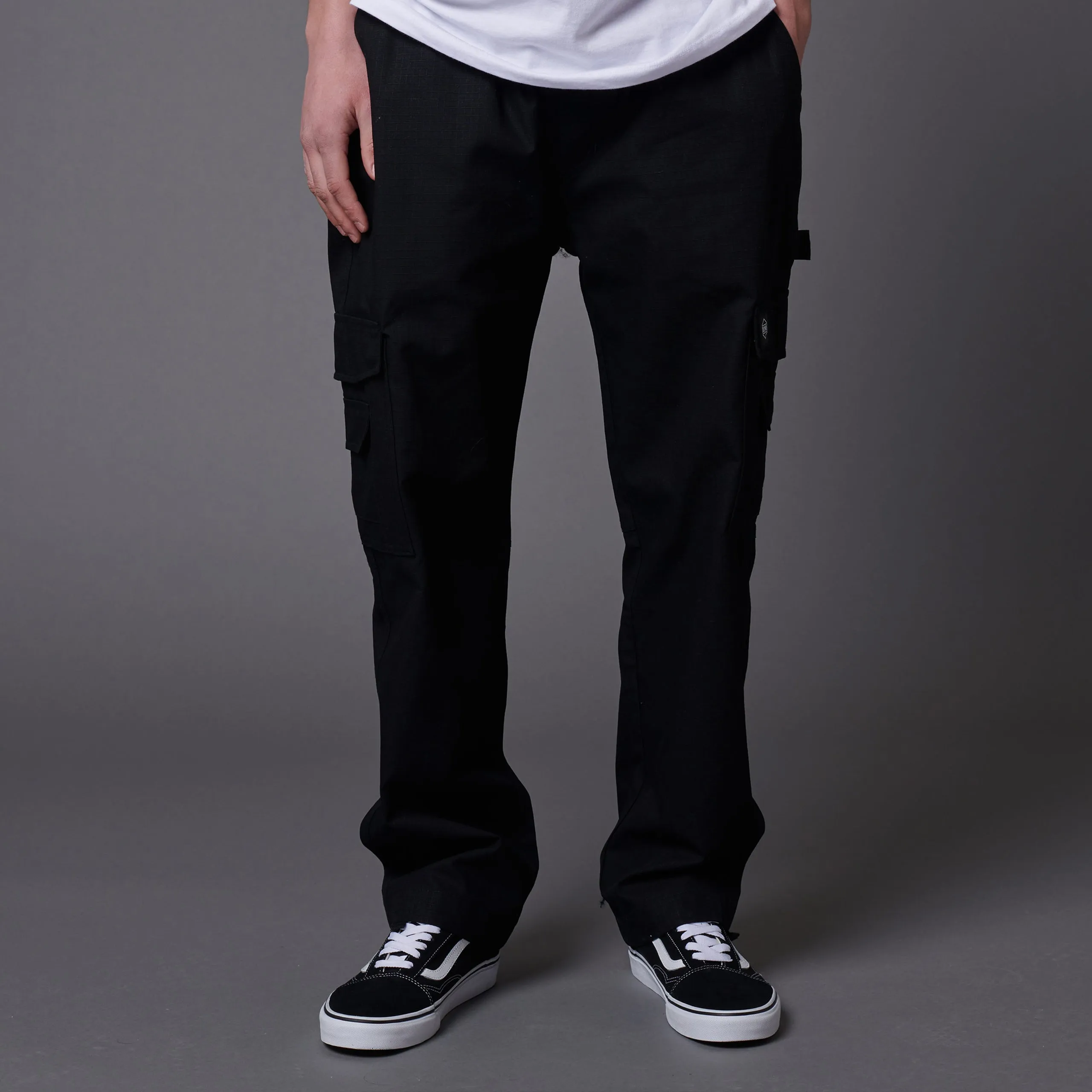 Laced Cargo Baggy Ripstop Black