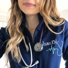 Ladies Stethoscope Polyester Full Zip Jacket