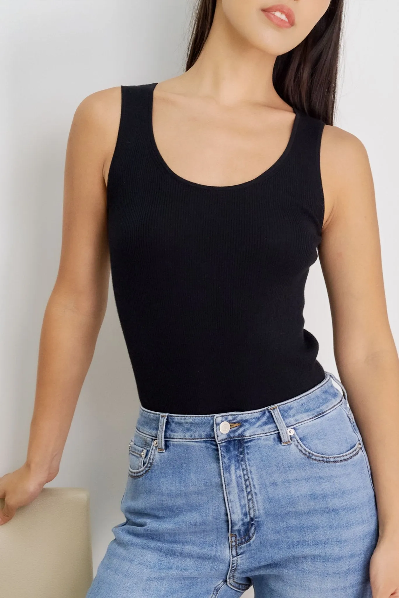 LENYA silk tank top (Black)