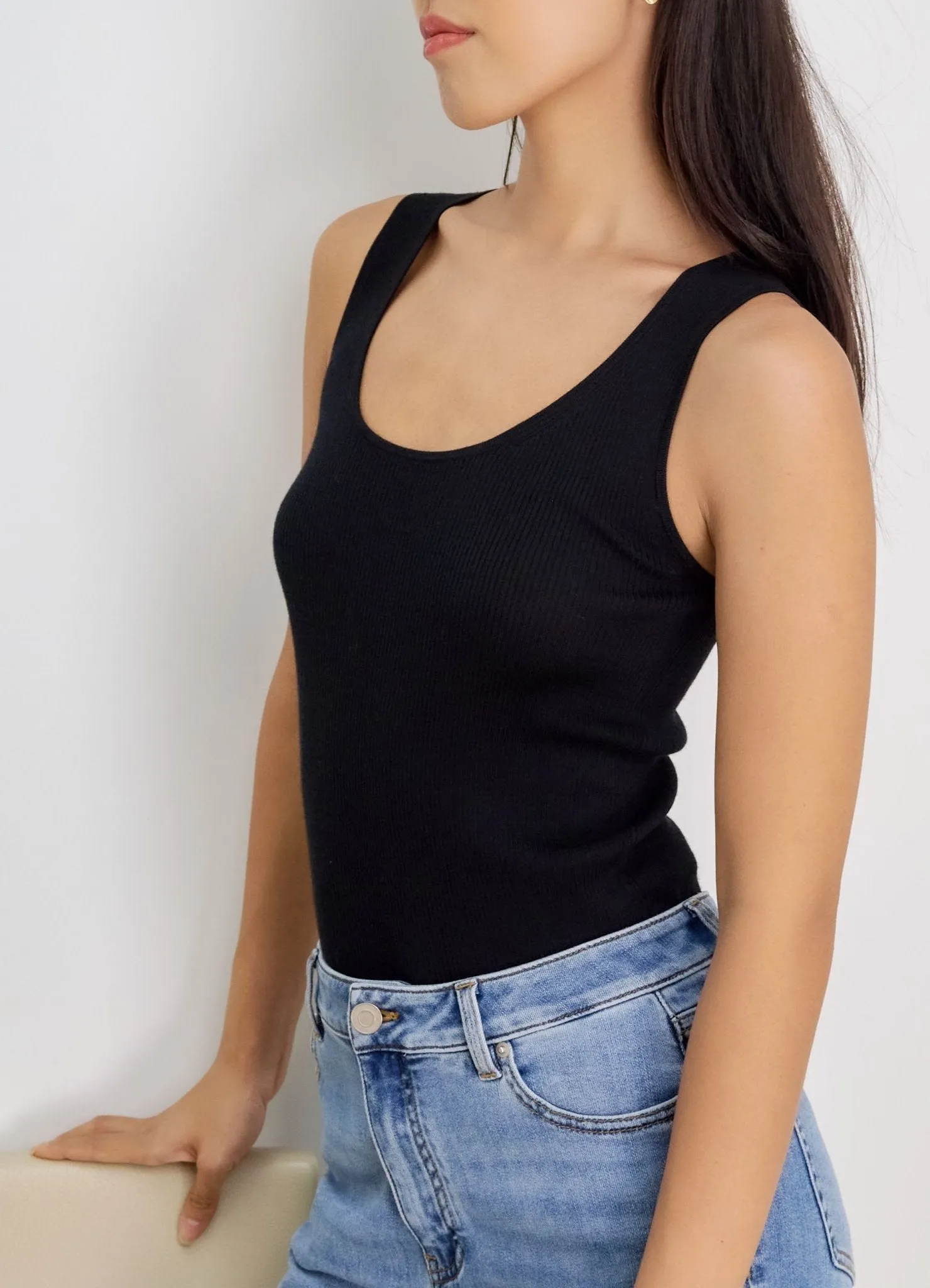 LENYA silk tank top (Black)