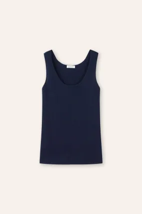 LENYA silk tank top (Navy)