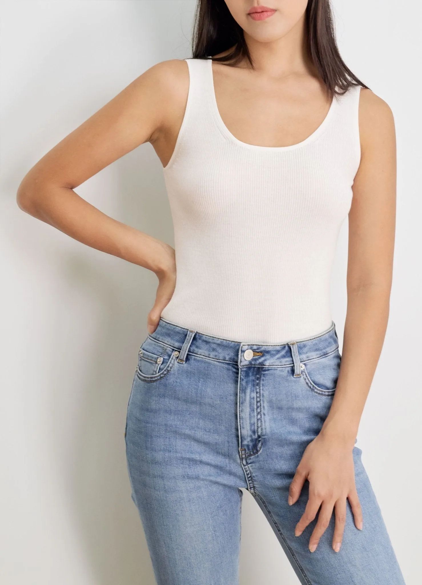 LENYA silk tank top (White)