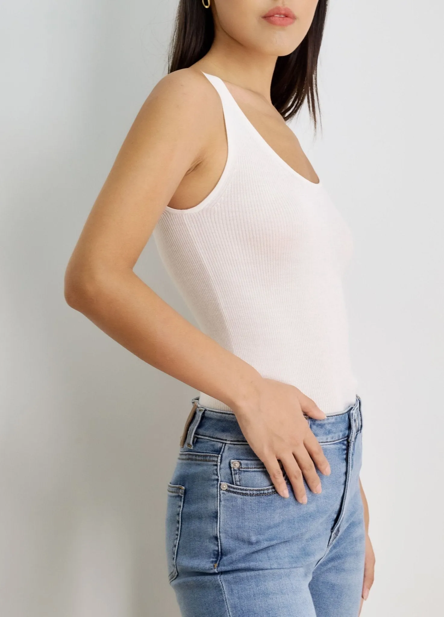 LENYA silk tank top (White)