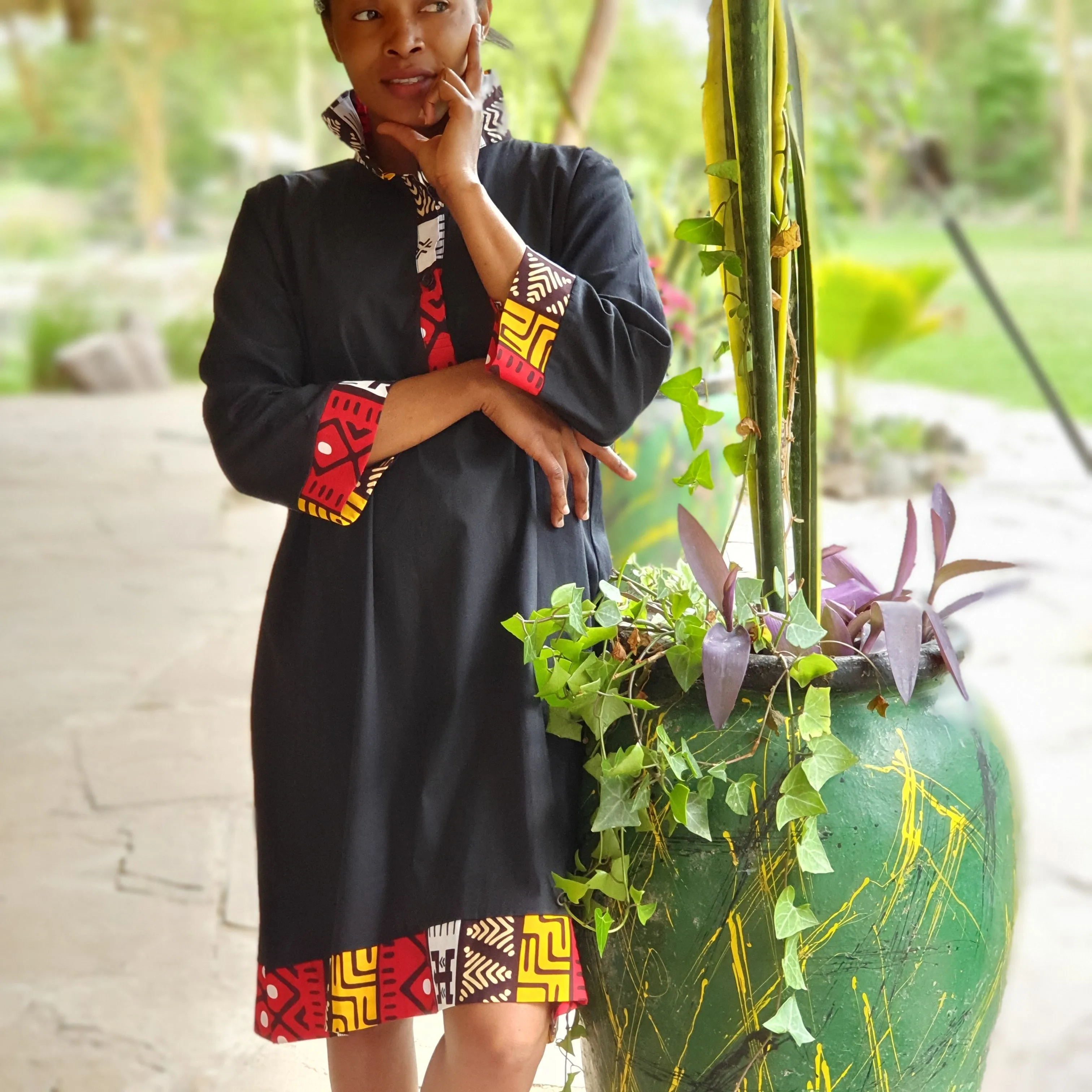 Linen shirt dress