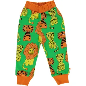 Lion, Tiger & Leopard Sweatpants - Green - 1 Left Size 11-12 years