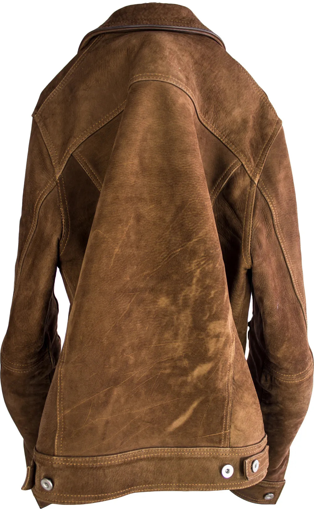 MCDAVE Denim Style Jacket in Nubuck Suede - Mocha  -