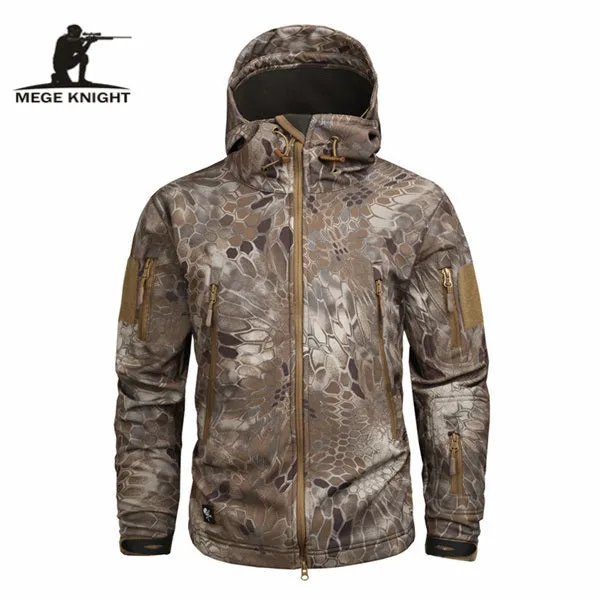 Mege Brand Clothing Autumn Men's Military Camouflage Fleece Jacket Army Tactical Clothing  Multicam Male Camouflage Windbreakers