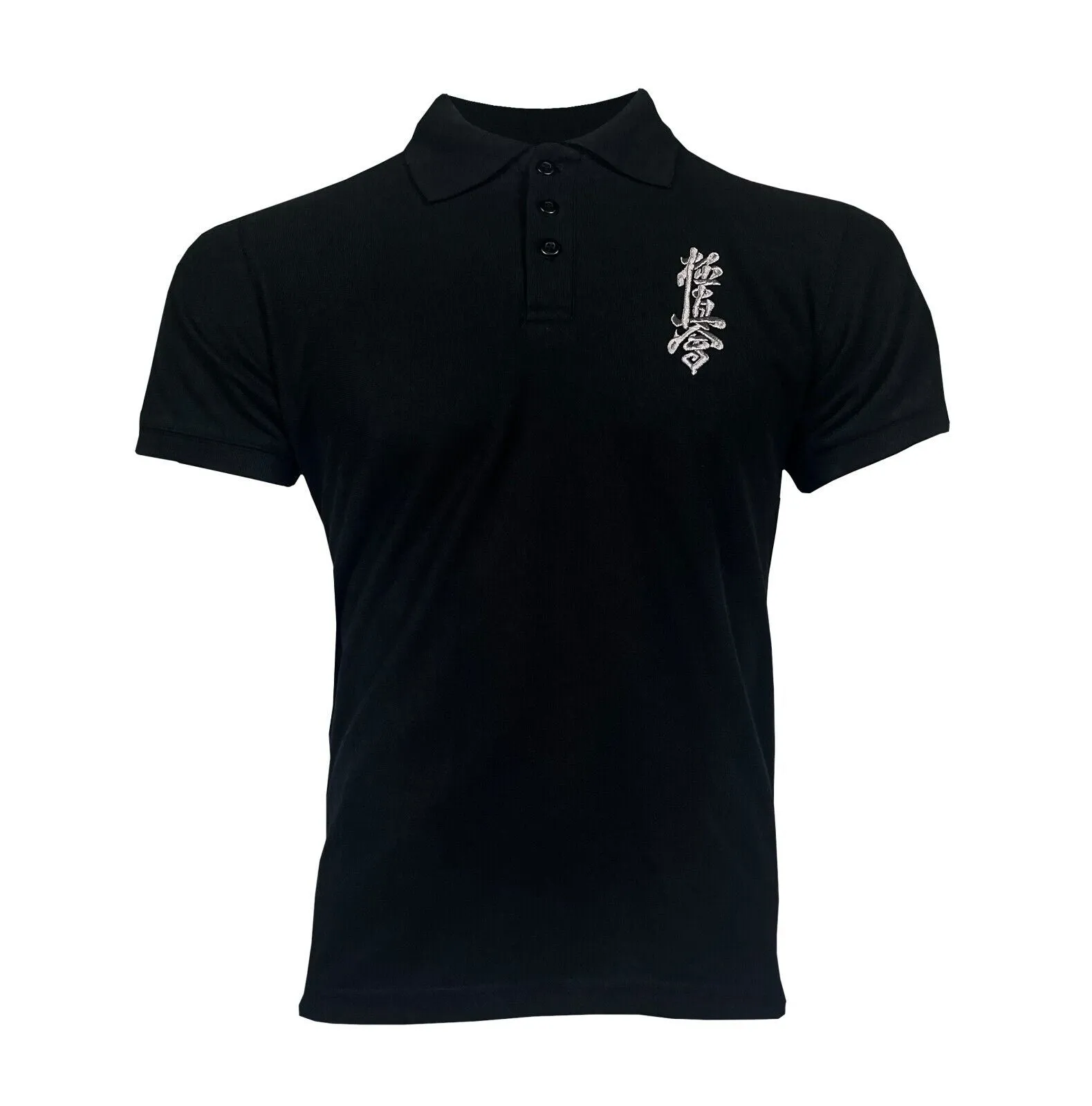 MEN POLO SHIRT EMBROIDERED KYOKUSHIN WARRIOR BLACK