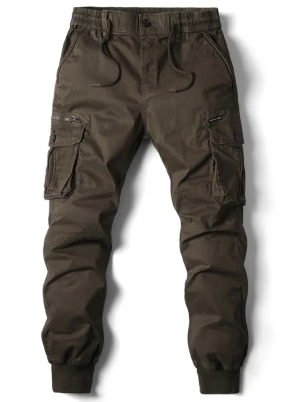 Men's casual solid color cargo pants