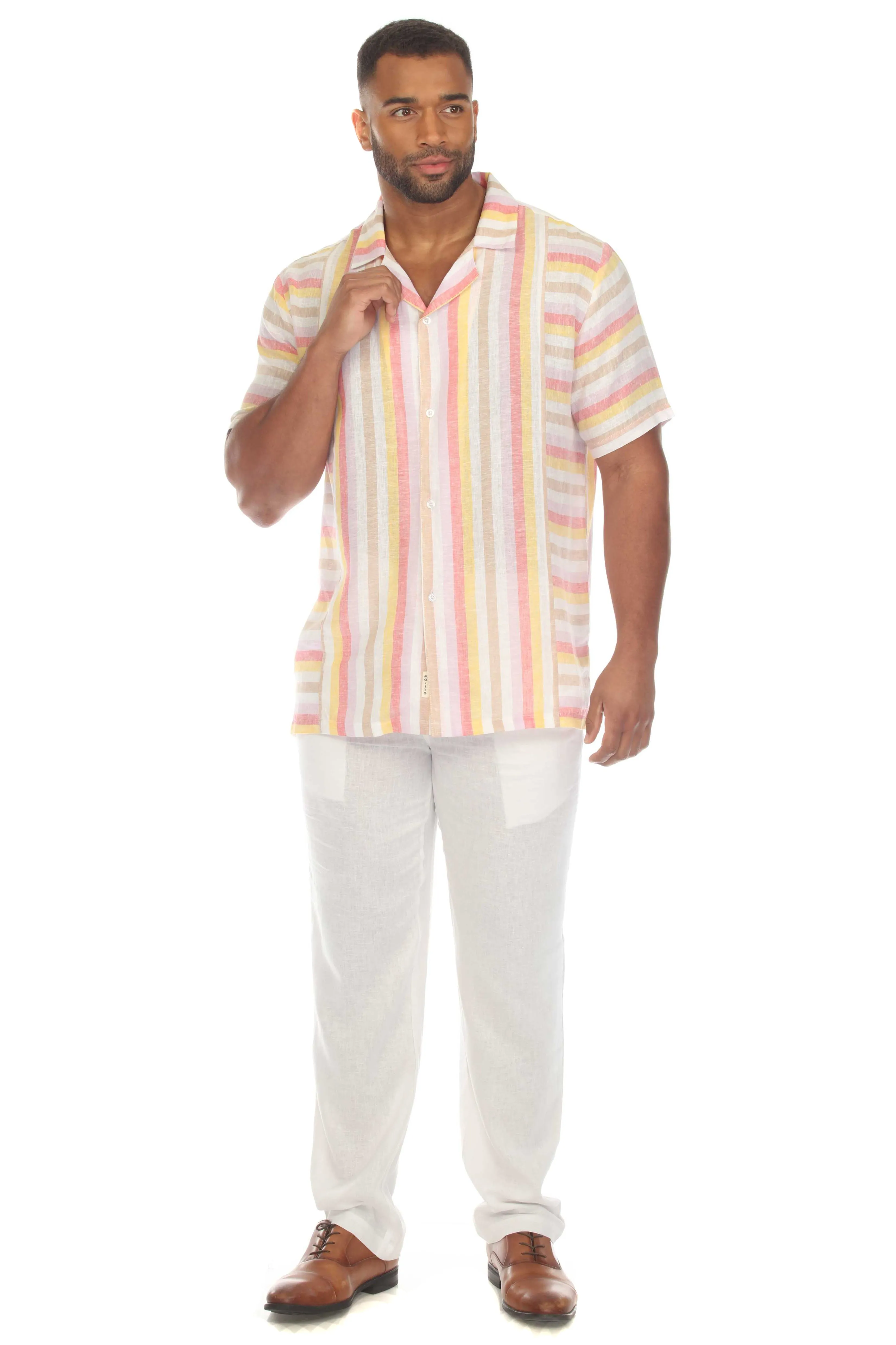 Men's Causal Beach Resort Wear Shirt, Linen Blend