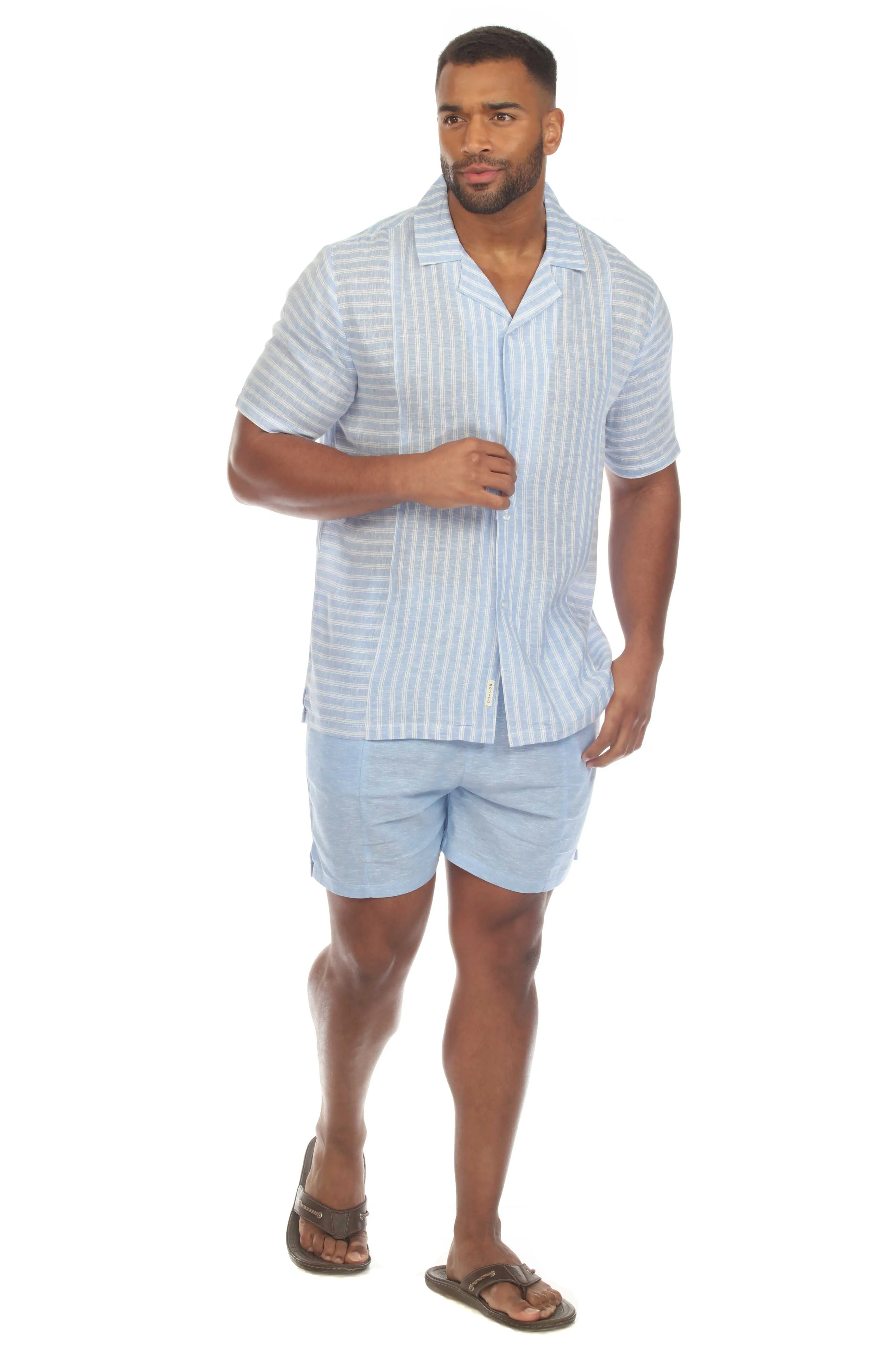 Men's Causal Beach Resort Wear Shirt, Linen Blend