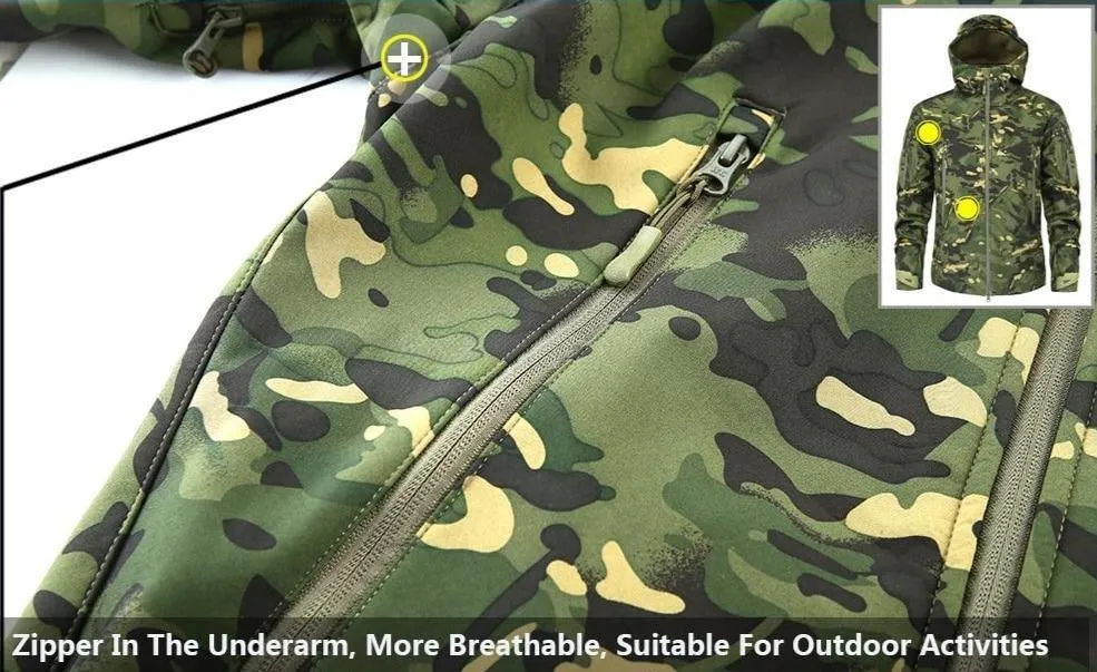 Men's Military Camouflage Fleece Army Jacket/Windbreakers